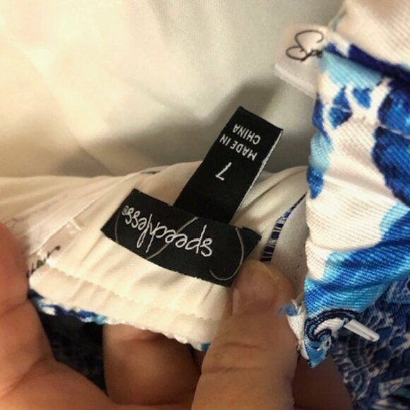 NWT Speechless Prom Formal Chinoiserie Blue White Floral Dress Sz 7 Homecoming - Picture 13 of 16